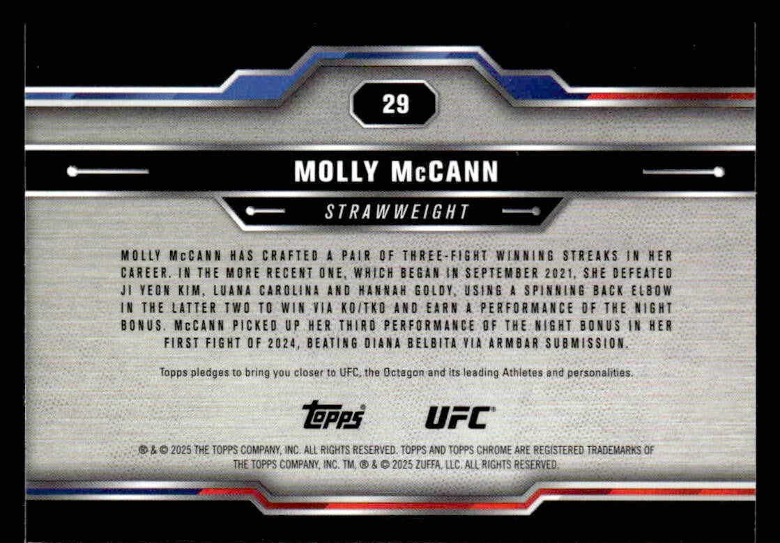 2025 Topps Chrome UFC #29 Molly McCann