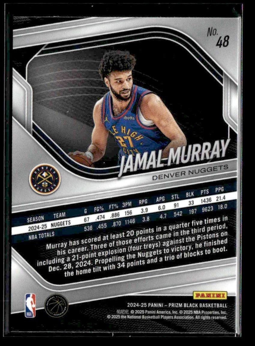 2024-25 Panini Prizm Black #48 Jamal Murray