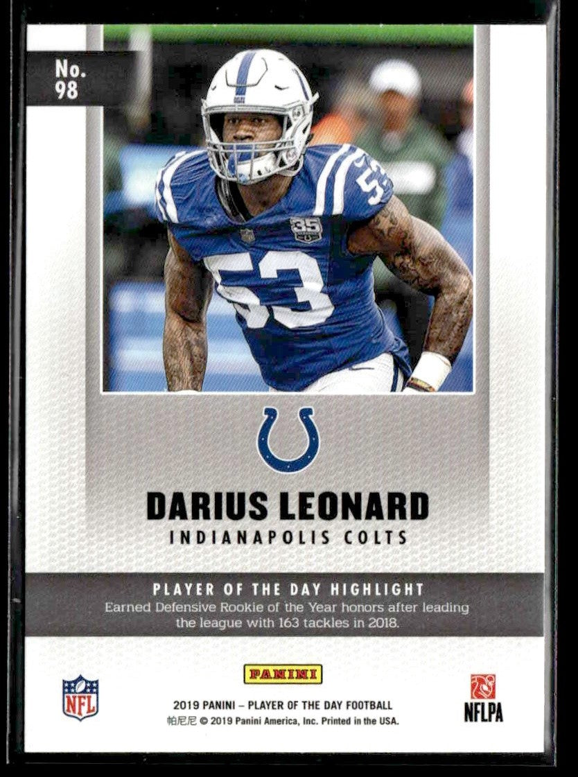 2019 Panini Player of the Day #98 Darius Leonard