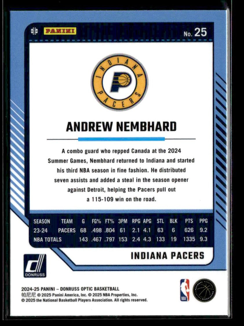 2024-25 Donruss Optic #25 Andrew Nembhard
