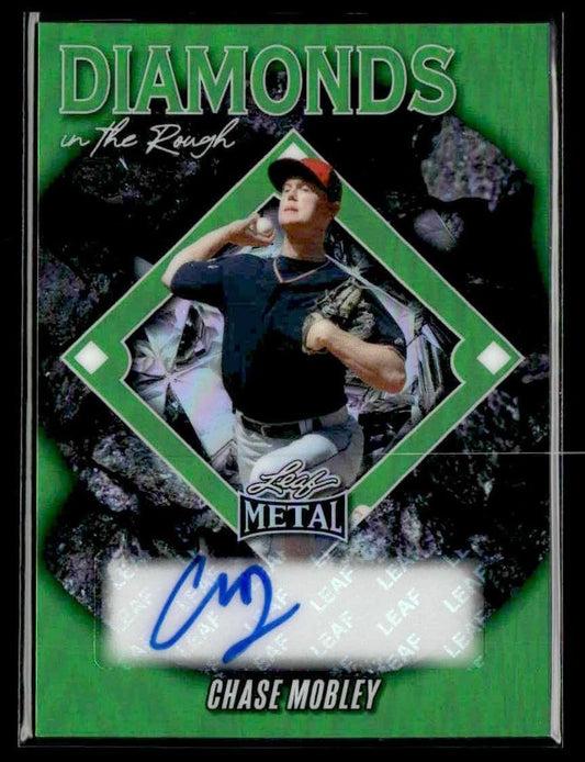 2025 Leaf Metal #DR-CM1 Chase Mobley Diamond in the Rough Prismatic Green