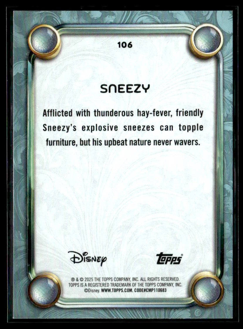 2025 Topps Disney Wonder #106 Sneezy Tier 2