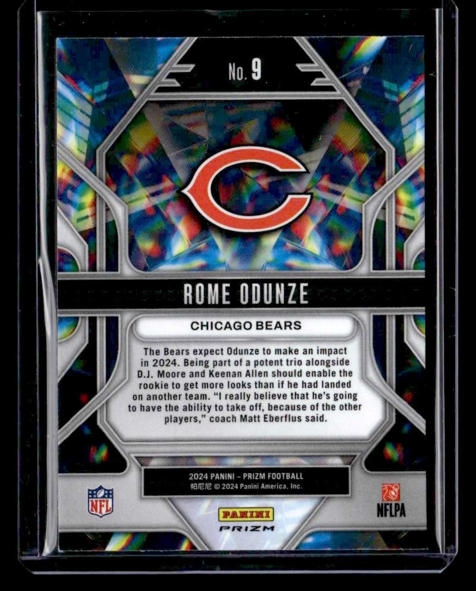 2024 Panini Prizm #9 Rome Odunze Prizmatic Green Ice Prizm