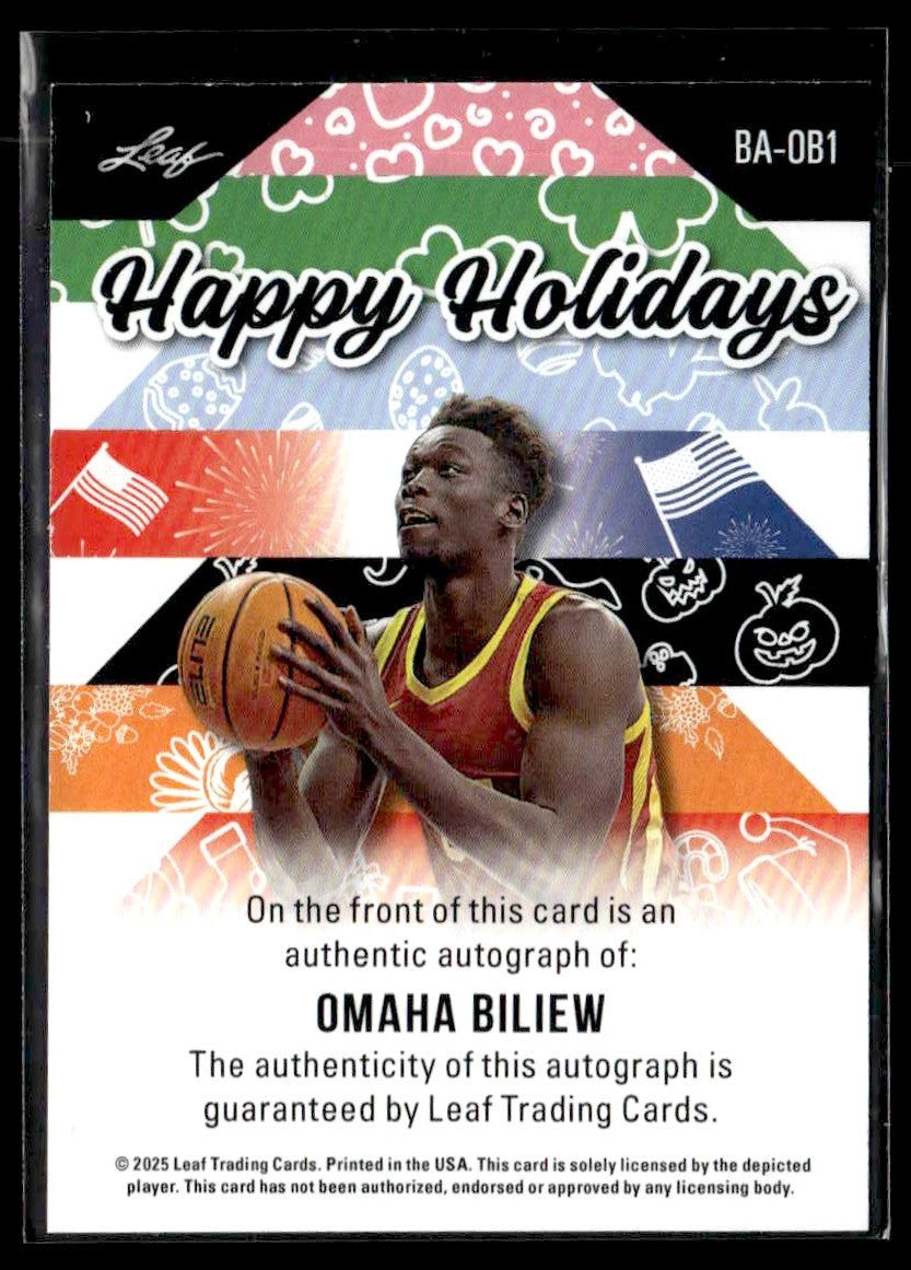 2025 Leaf Holiday #BA-OB1 Omaha Biliew Happy Holidays