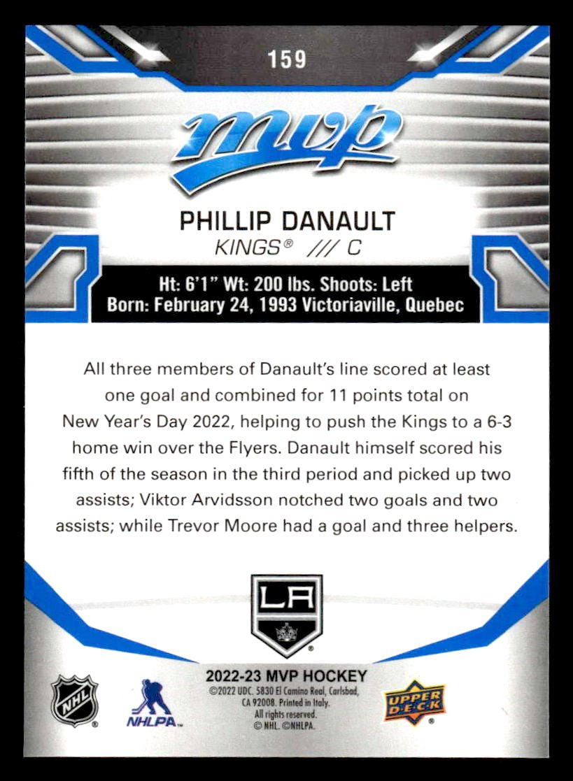 2022-23 Upper Deck MVP #159 Phillip Danault Blue Script
