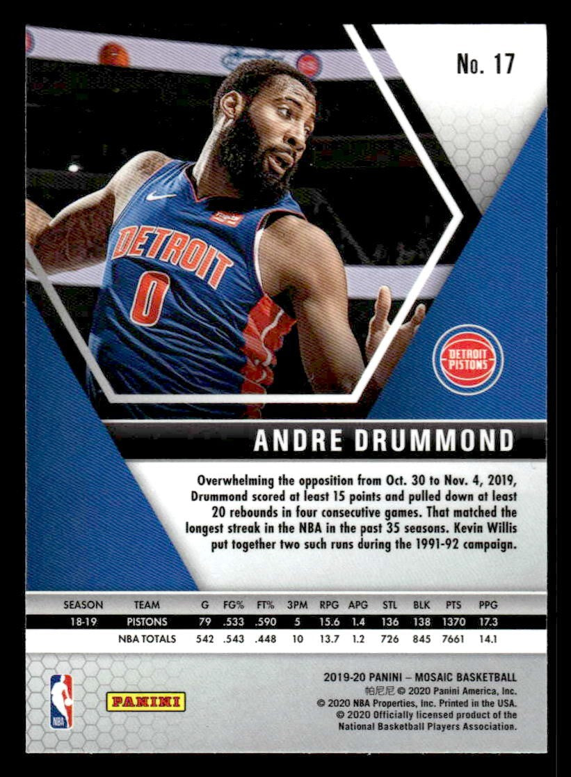 2019-20 Panini Mosaic #17 Andre Drummond