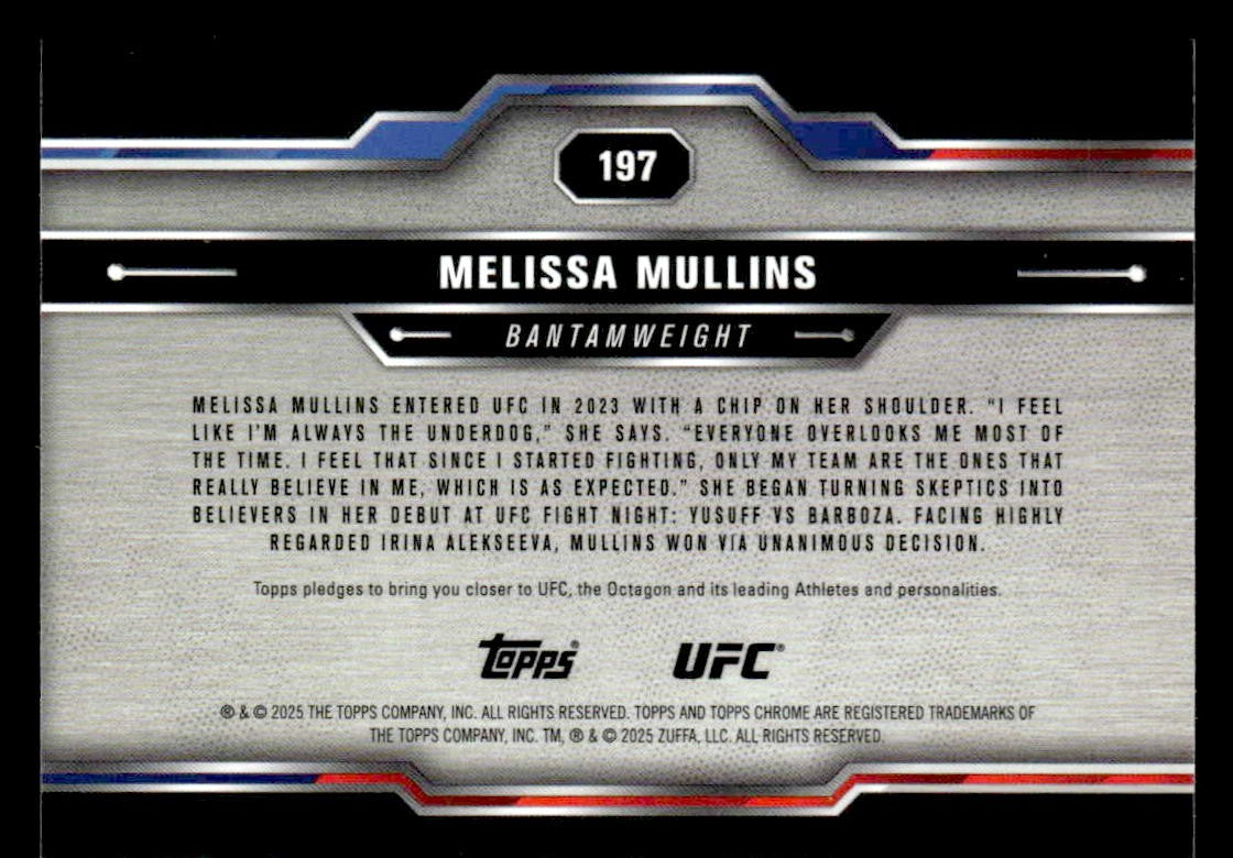 2025 Topps Chrome UFC #197 Melissa Mullins