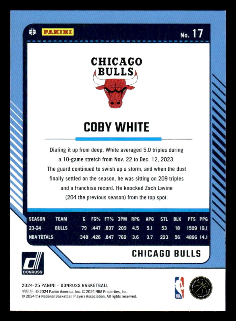 2024-25 Donruss #17 Coby White