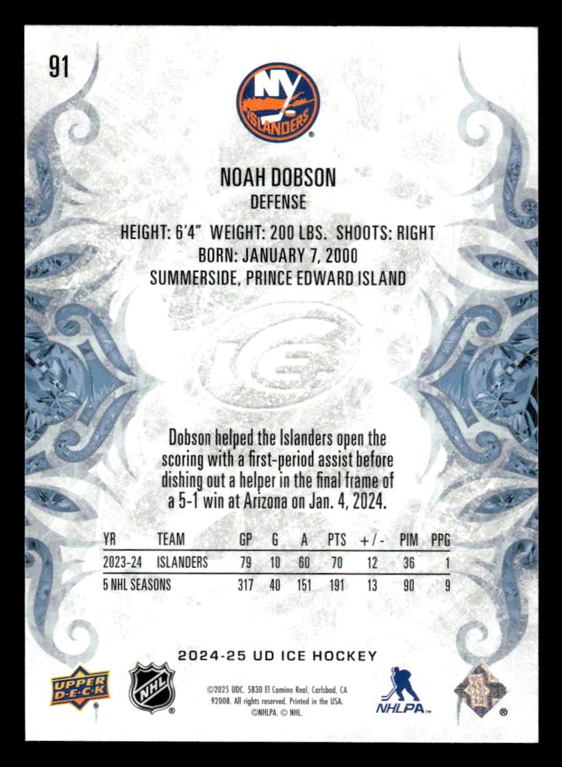 2024-25 Upper Deck Ice #91 Noah Dobson