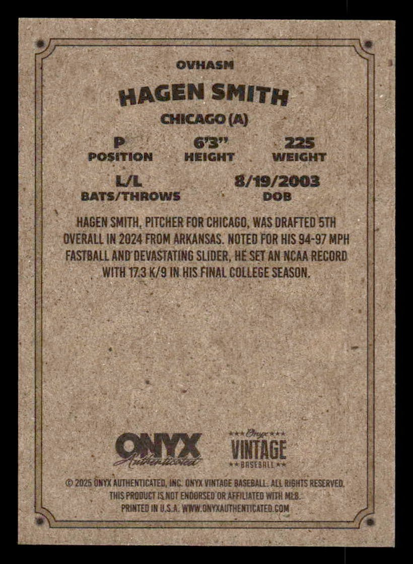 2025 Onyx Vintage #OVHASM Hagen Smith