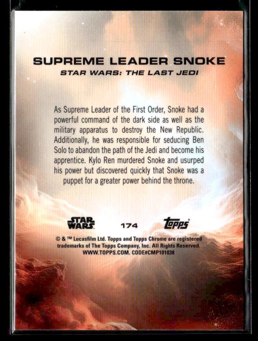 2025 Topps Chrome Star Wars #174 Supreme Leader Snoke RayWave Refractor