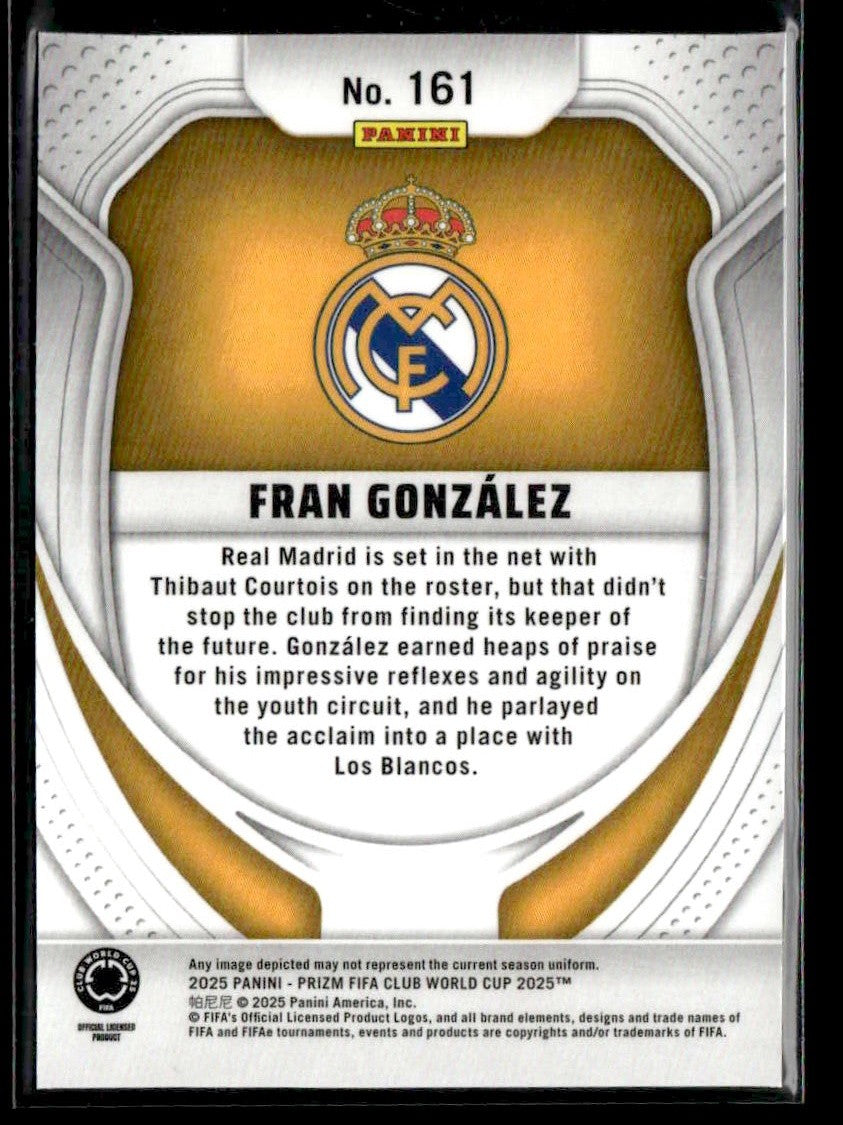 2025 Panini Prizm FIFA Club World Cup #161 Fran Gonzalez