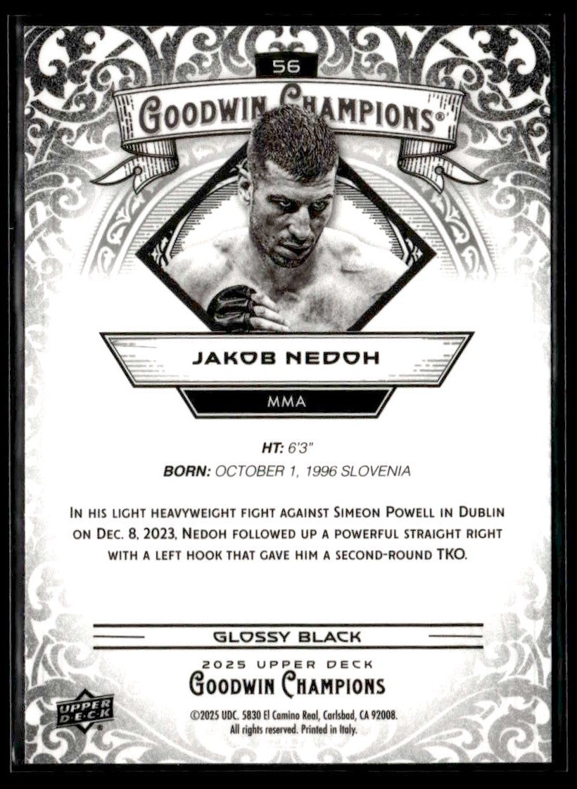 2025 Upper Deck Goodwin Champions #56 Jakob Nedoh Glossy Black