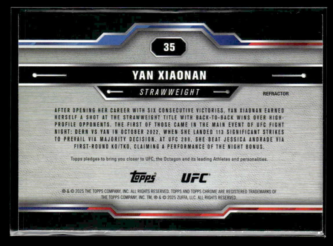 2025 Topps Chrome UFC #35 Yan Xiaonan Refractor