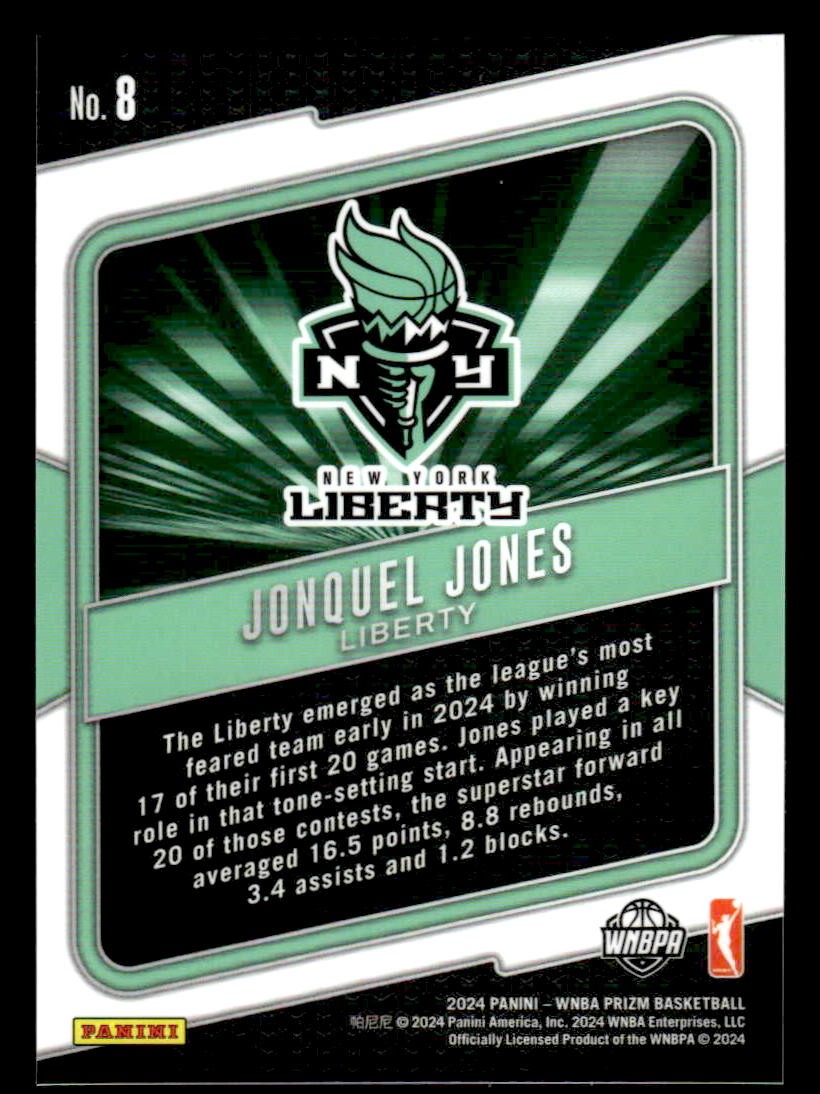 2024 Panini Prizm WNBA #8 Jonquel Jones Fearless