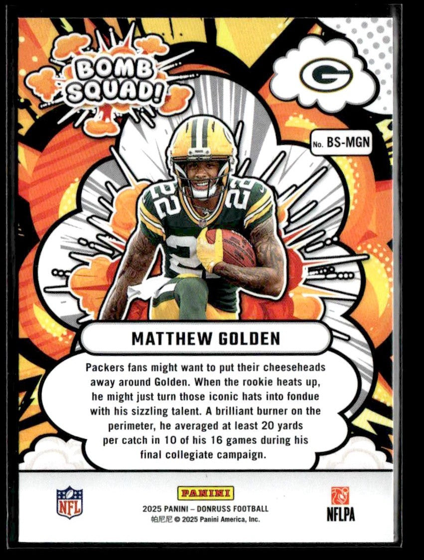 2025 Donruss #BS-MGN Matthew Golden Bomb Squad