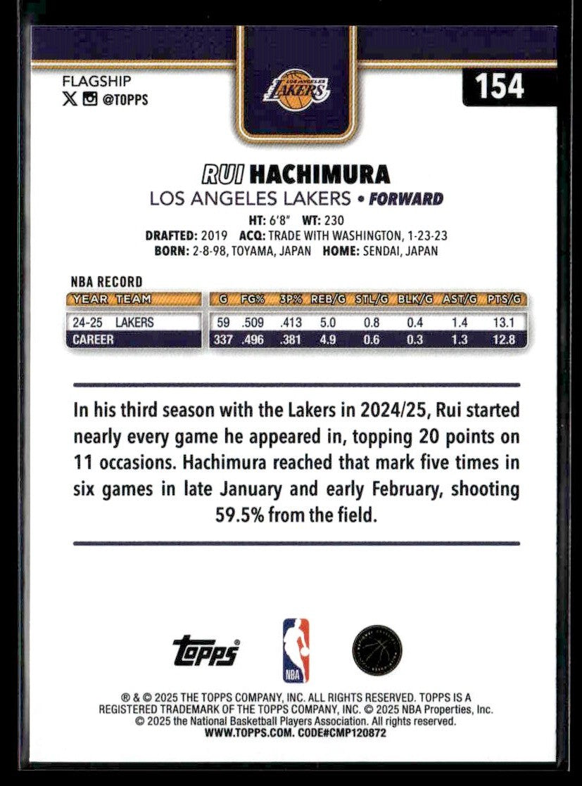 2025-26 Topps #154 Rui Hachimura