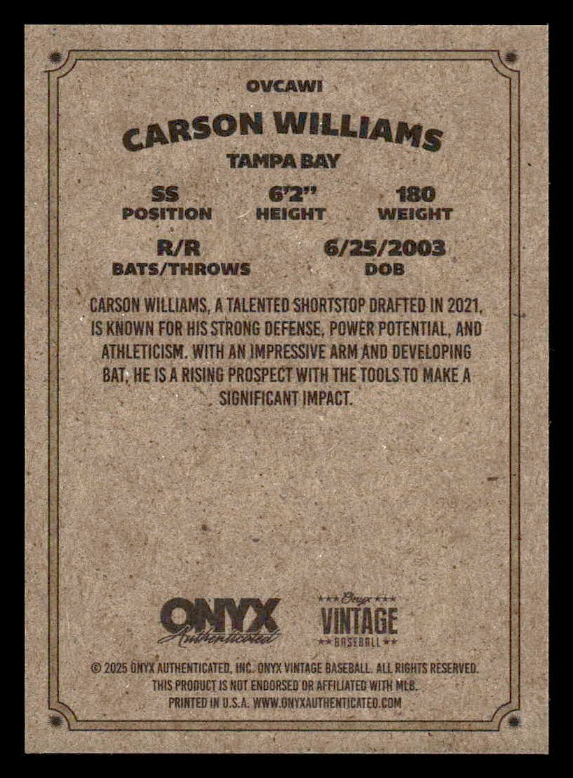 2025 Onyx Vintage #OVCAWI Carson Williams