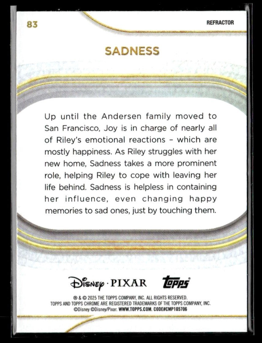 π Sadness β 2025 Topps Chrome Disney Refractor #83 π