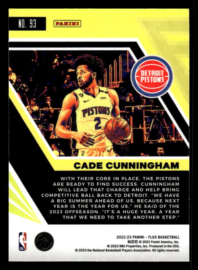 2022-23 Panini Flux #93 Cade Cunningham