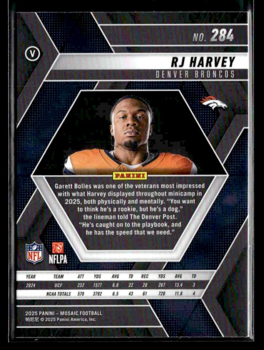 2025 Panini Mosaic #284 RJ Harvey Mosaic