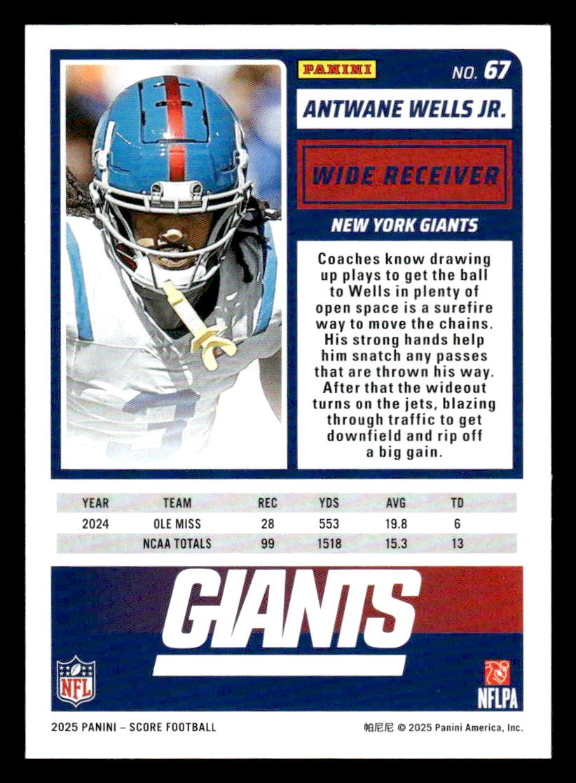 2025 Score-A-Treat #67 Antwane Wells Jr.