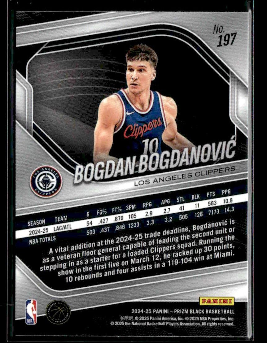 2024-25 Panini Prizm Black #197 Bogdan Bogdanovic
