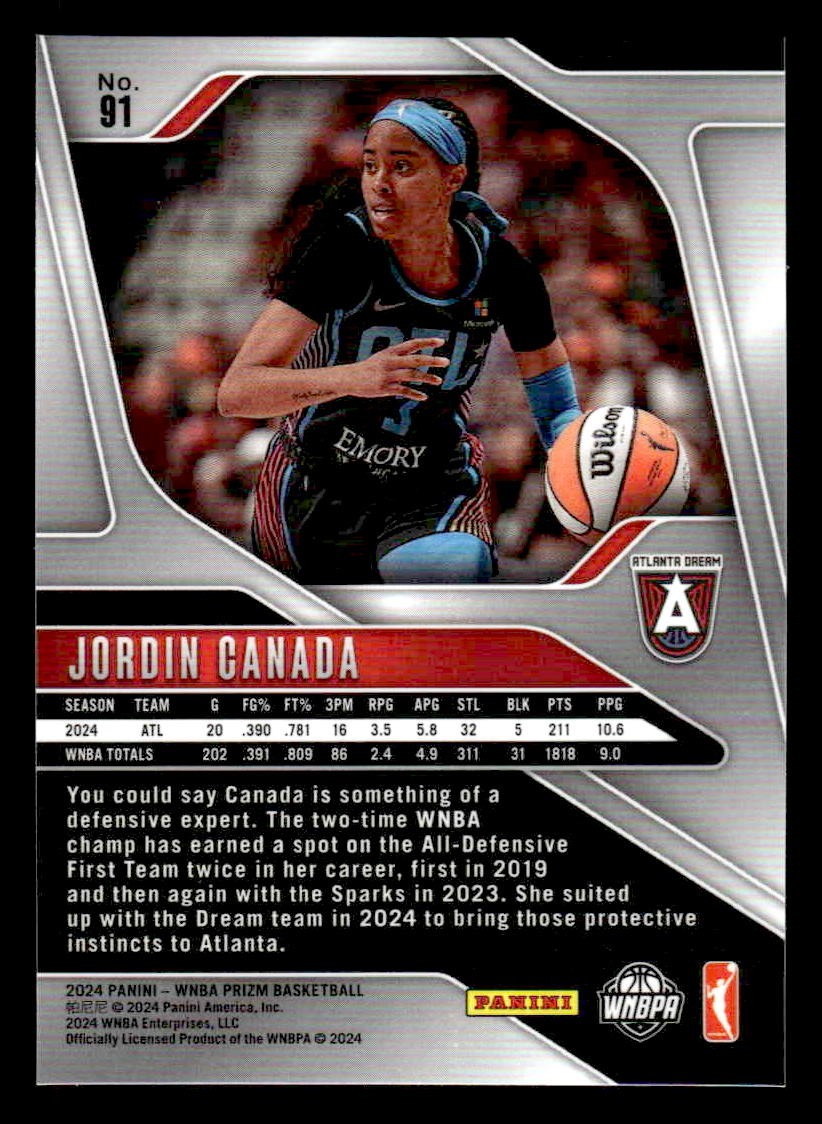 2024 Panini Prizm WNBA #91 Jordin Canada