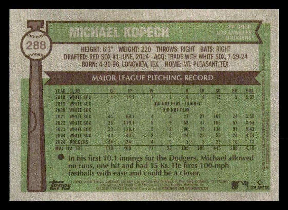2025 Topps Heritage #288 Michael Kopech