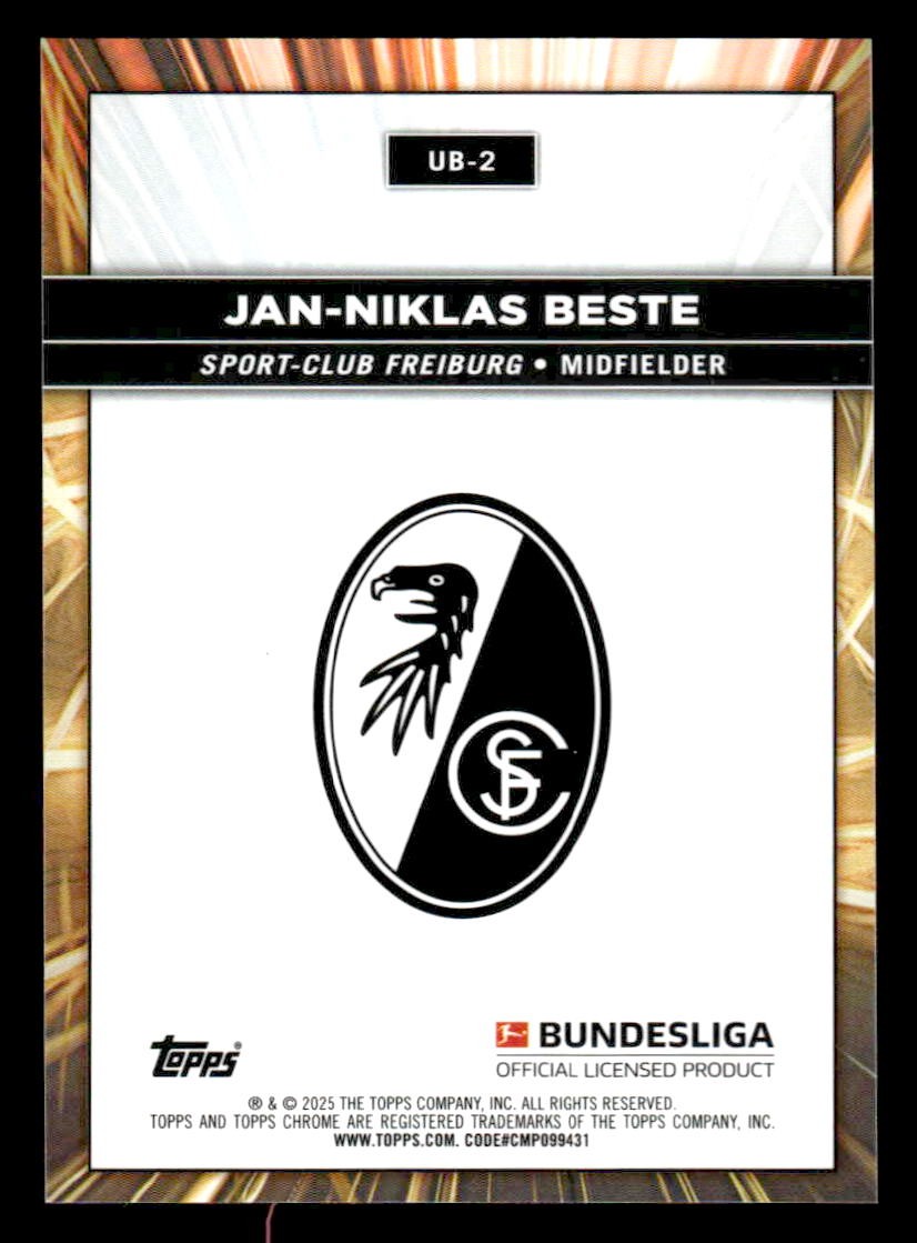 2025 Topps Chrome Bundesliga #UB-2 Jan-Niklas Beste Ultrabeam