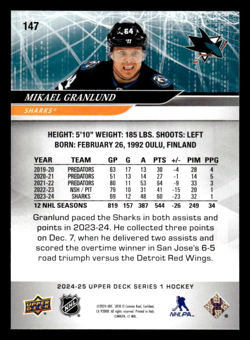 2024-25 Upper Deck #147 Mikael Granlund