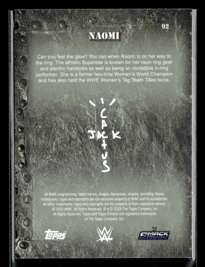 2025 Topps Chrome WWE x Cactus Jack #92 Naomi