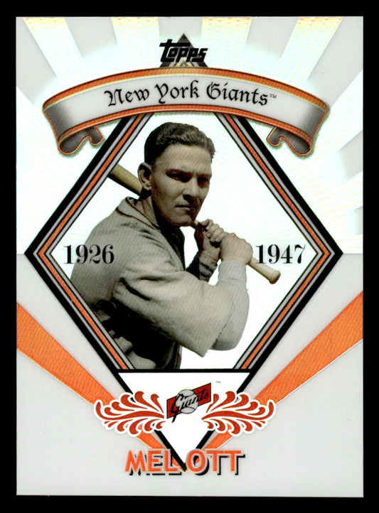 2009 Topps #PR-11 Mel Ott Legends Chrome Platinum Refractor