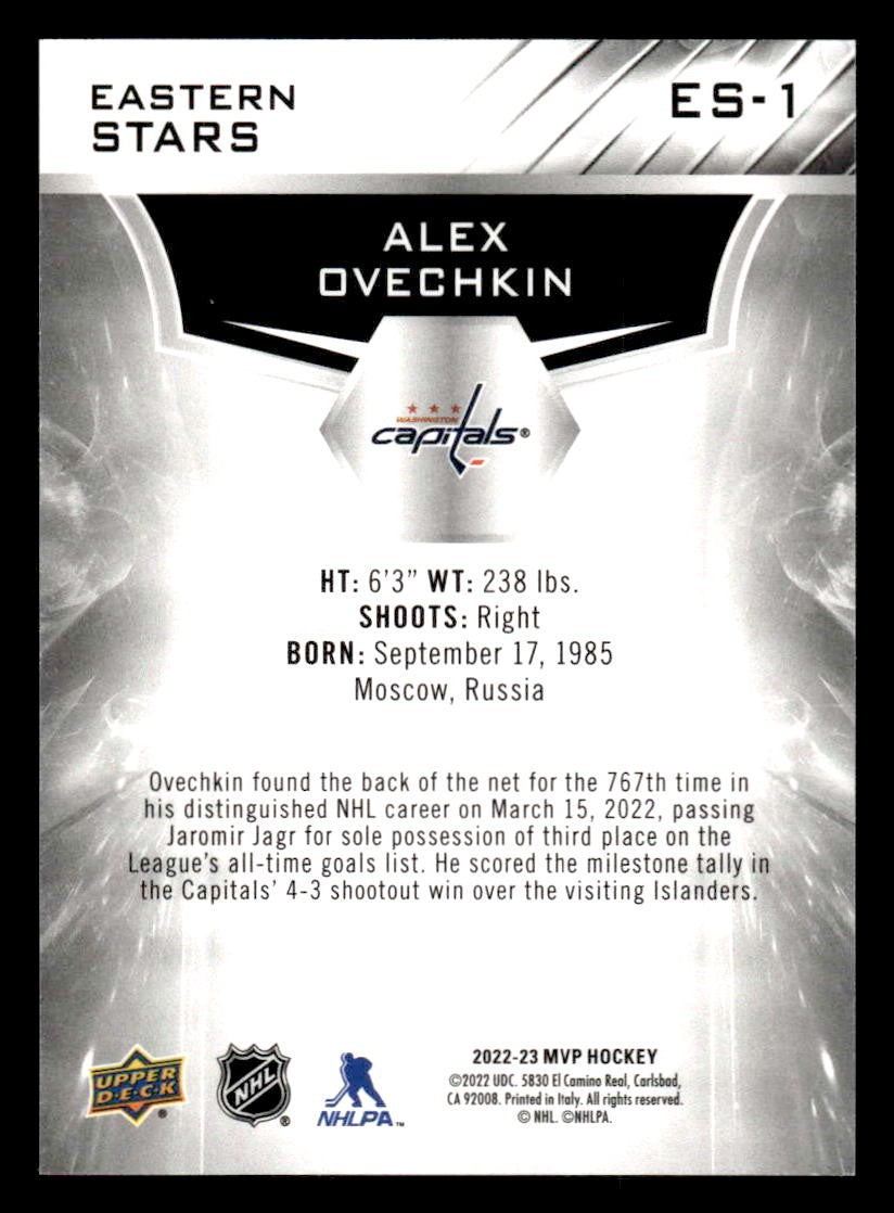 2022-23 Upper Deck MVP #ES-1 Alex Ovechkin Eastern Stars