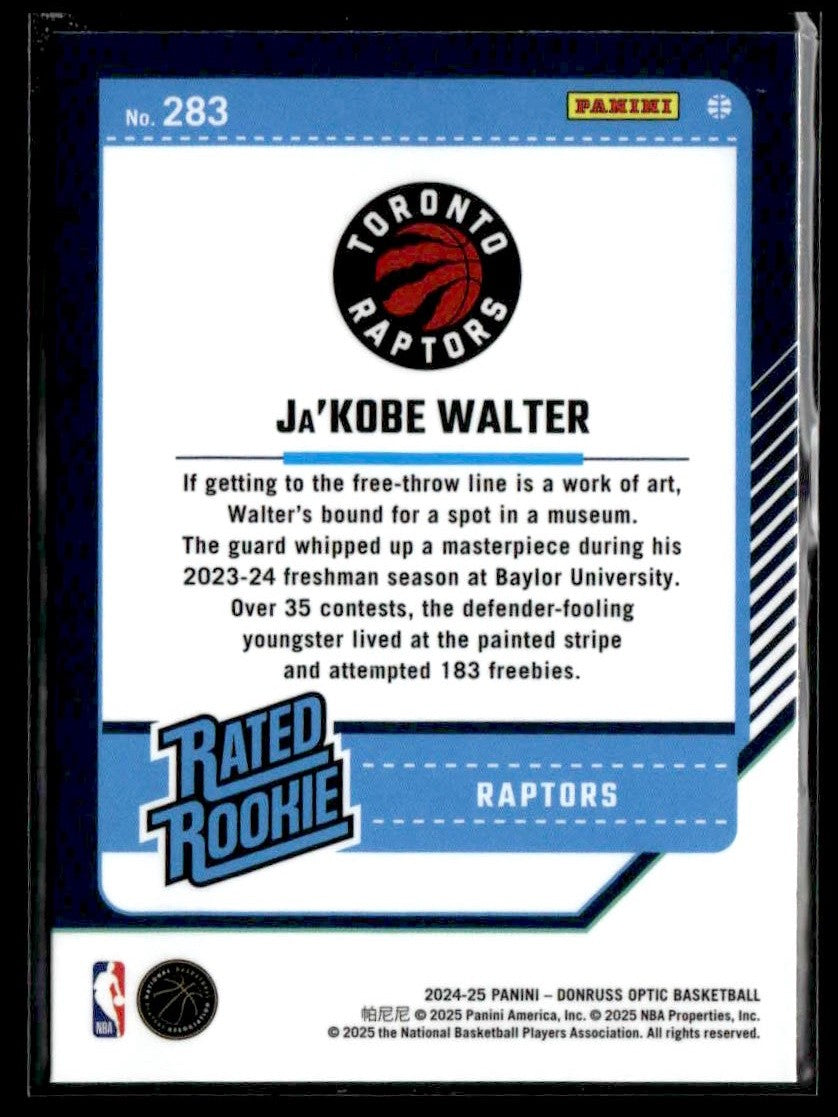 2024-25 Donruss Optic #283 Ja'Kobe Walter