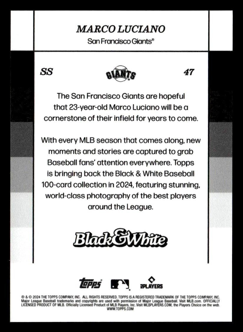 2024 Topps Black & White #47 Marco Luciano