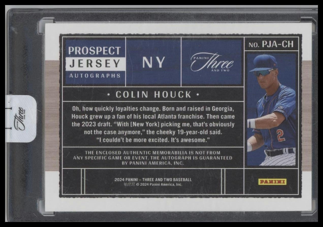 2024 Panini Three and Two #PJA-CH Colin Houck Prospect Jerseys Autographs #/99
