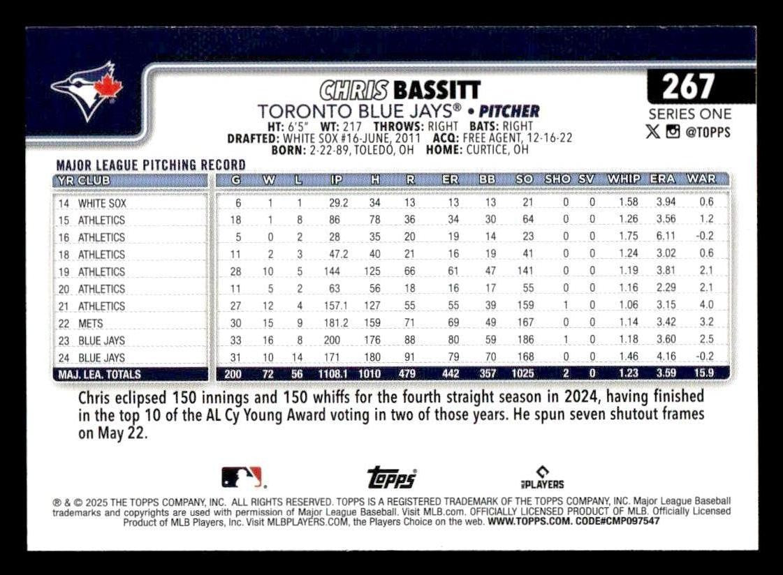 2025 Topps #267 Chris Bassitt