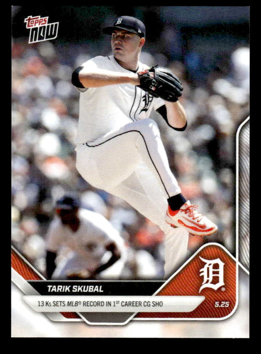 2025 Topps Now #215 Tarik Skubal 13 Ks sets MLB record in 1st career CG