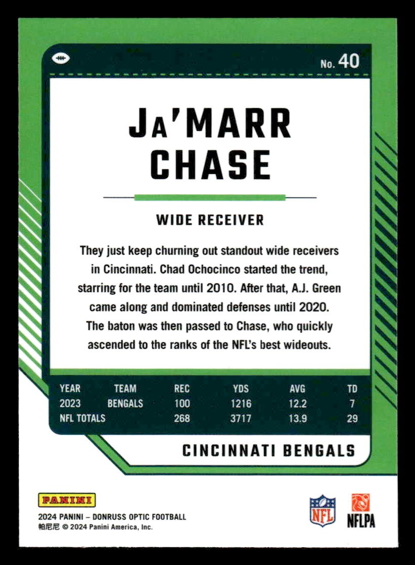2024 Donruss Optic #40 Ja'Marr Chase