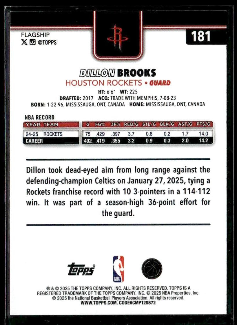 2025-26 Topps #181 Dillon Brooks