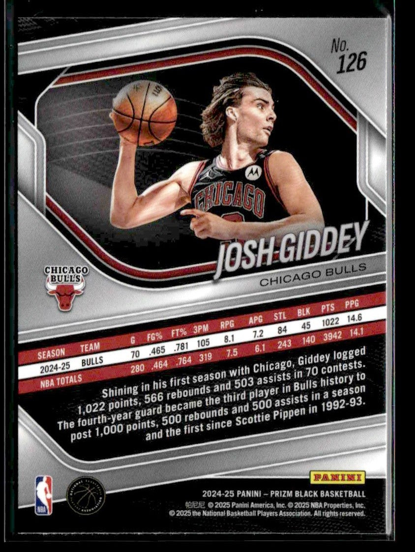 2024-25 Panini Prizm Black #126 Josh Giddey