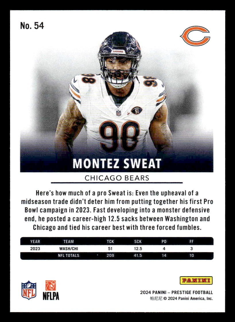 2024 Panini Prestige #54 Montez Sweat Hyper Xtra Points