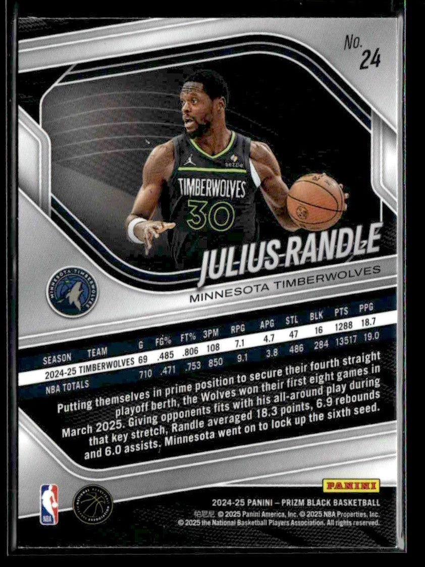 2024-25 Panini Prizm Black #24 Julius Randle