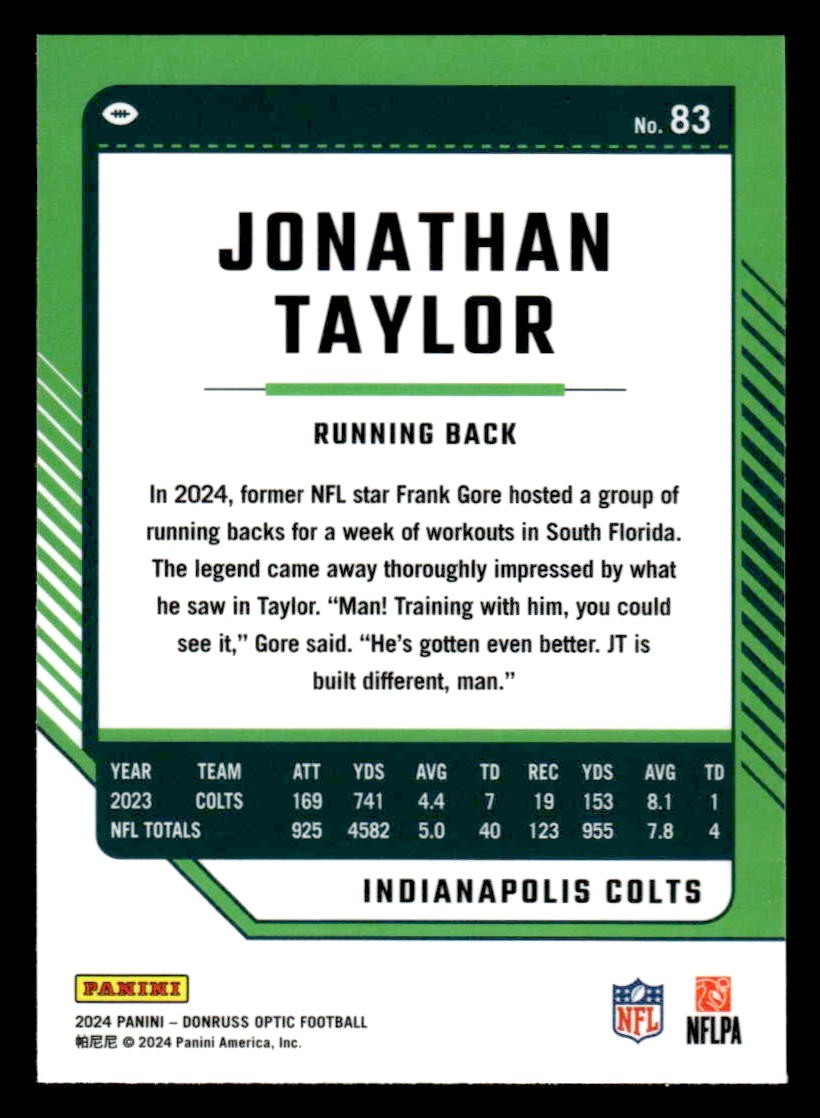 2024 Donruss Optic #83 Jonathan Taylor