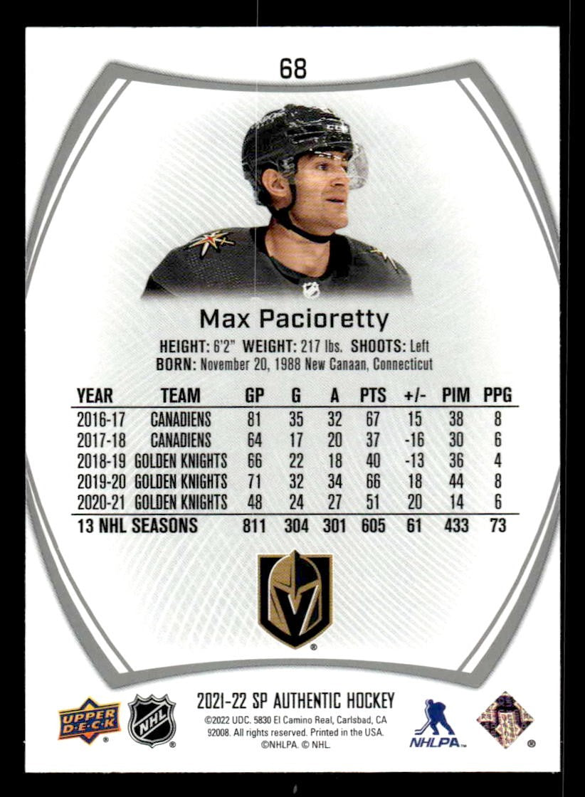 2021-22 SP #68 Max Pacioretty