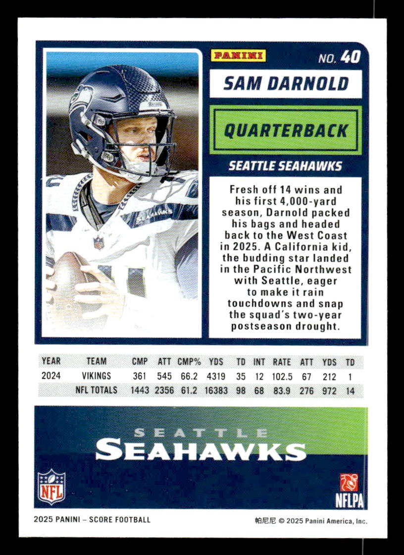 2025 Score #40 Sam Darnold
