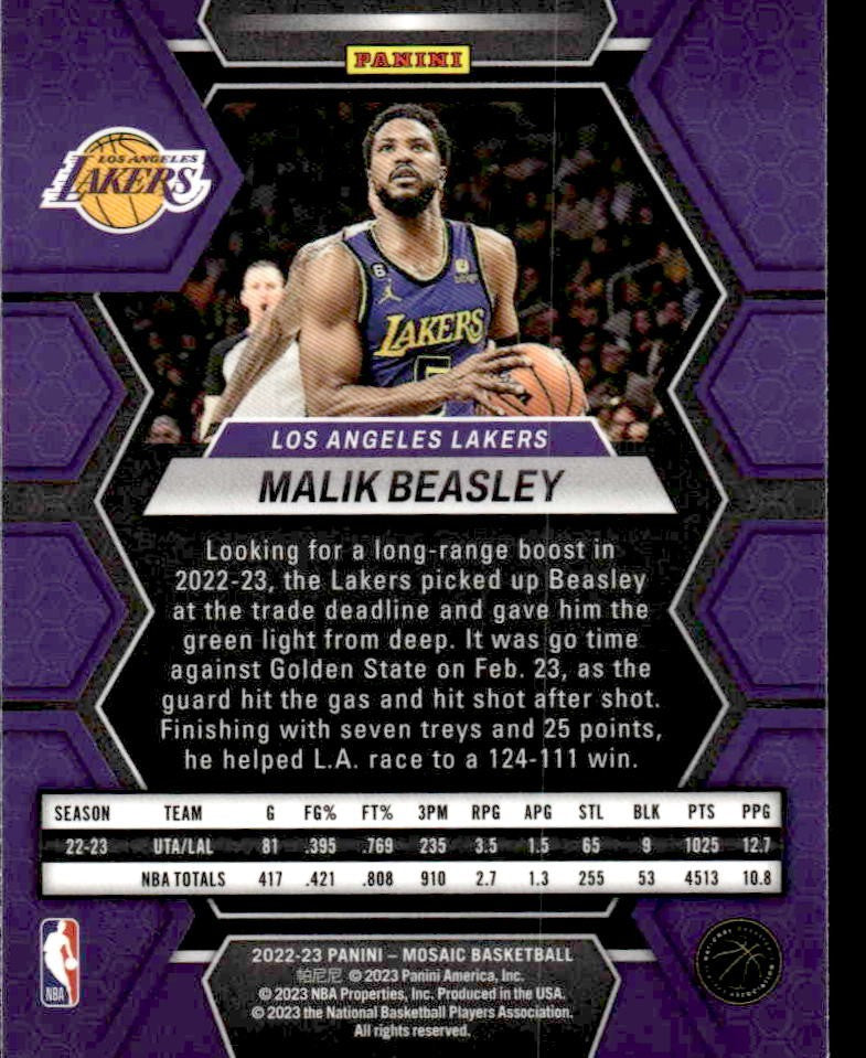 2022-23 Panini Mosaic #53 Malik Beasley