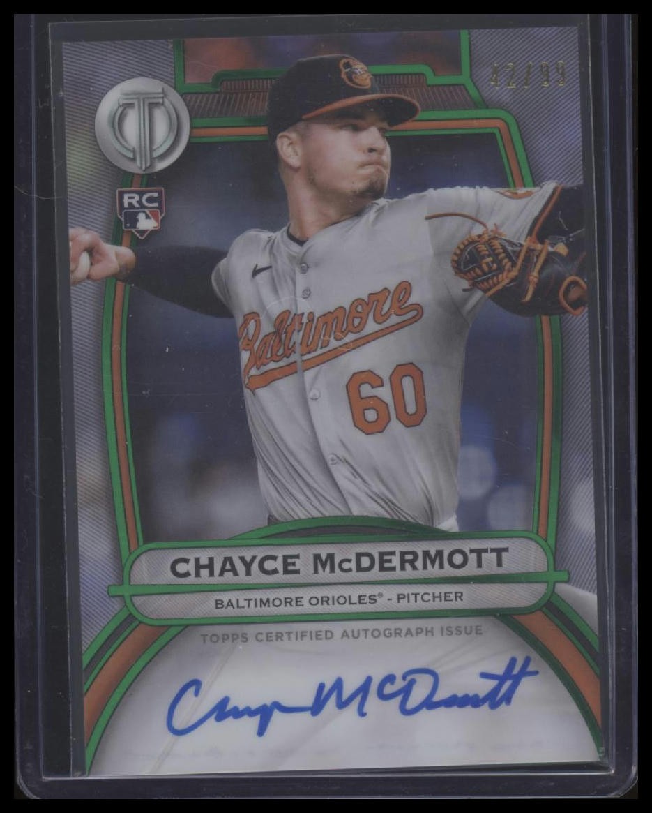 2025 Topps Tribute #TA-CMD Chayce McDermott Tribute Autographs Green #/99