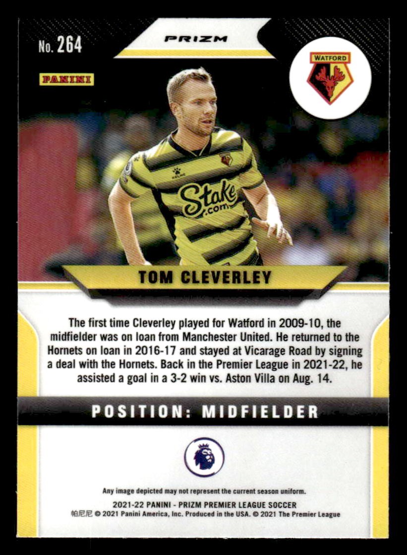 2021-22 Panini Prizm Premier League #264 Tom Cleverley Prizms Red Ice